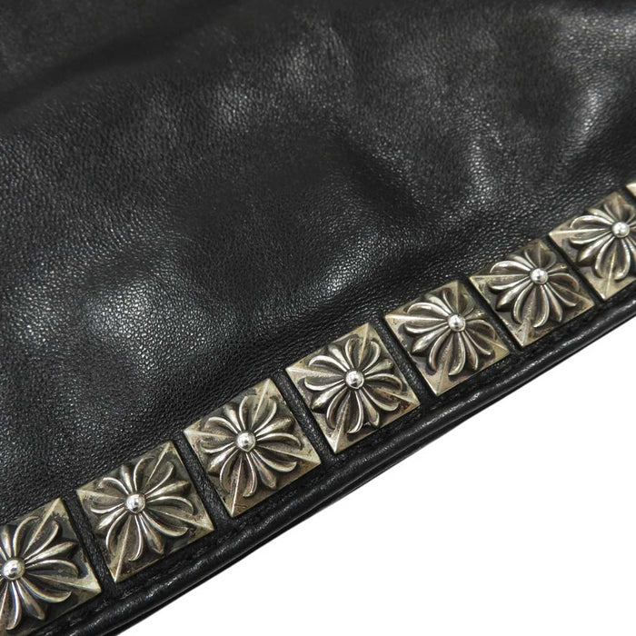 CHROME HEARTS 
CLUTCH BAG PYRAMID STUDS Silver Dagger Zip CH Plus 
Pyramid Studs Clutch Bag