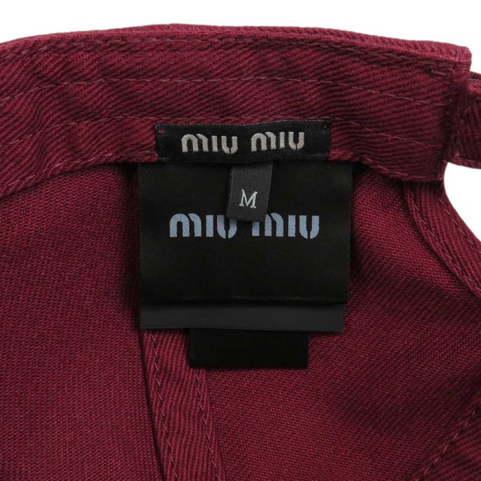 MIUMIU 
Embroidery Cotton 
Logo Embroidery Cap