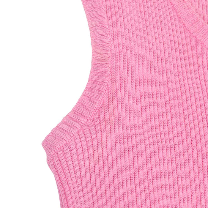 CHANEL 
96P COCO CC フリル コットン 
ココマーク リブ ノースリーブ ニット