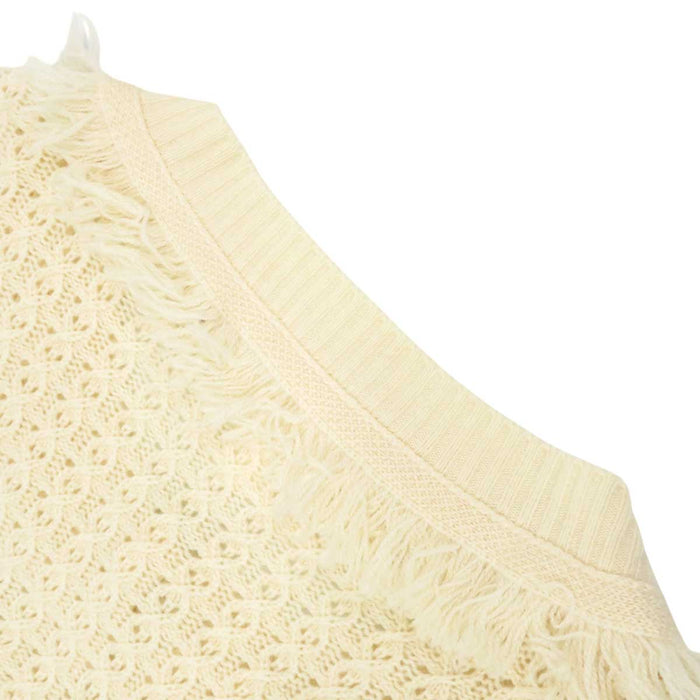 CHANEL 
スターボタン ニット 
カシミヤ フリンジ カーディガン