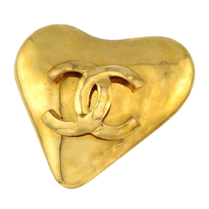 CHANEL
COCO CC Logo Gold Color Metal 93P
Coco Mark Vintage Heart Motif Brooch