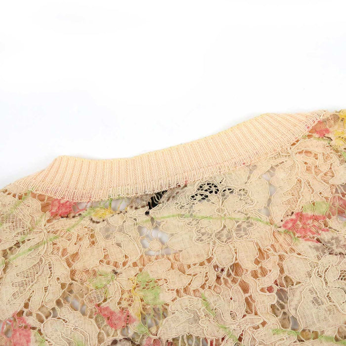 VALENTINO
Flower Sheer Knit
All Lace No-Collar Long Sleeve Cardigan