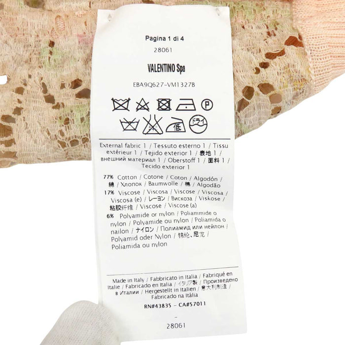 VALENTINO 
フラワー シアーニット 
総レース ノーカラー ロングスリーブ カーディガン