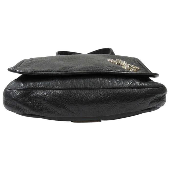 CHROME HEARTS 
BAG-MAIL Leather Blade Dagger Zip Silver 
Filigree Cross Mail Bag