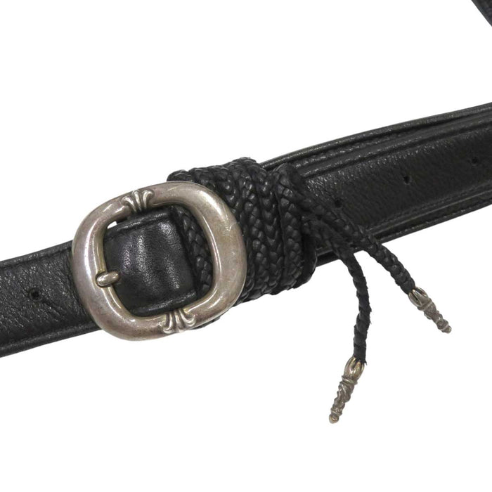 CHROME HEARTS 
BAG-MAIL Leather Blade Dagger Zip Silver 
Filigree Cross Mail Bag