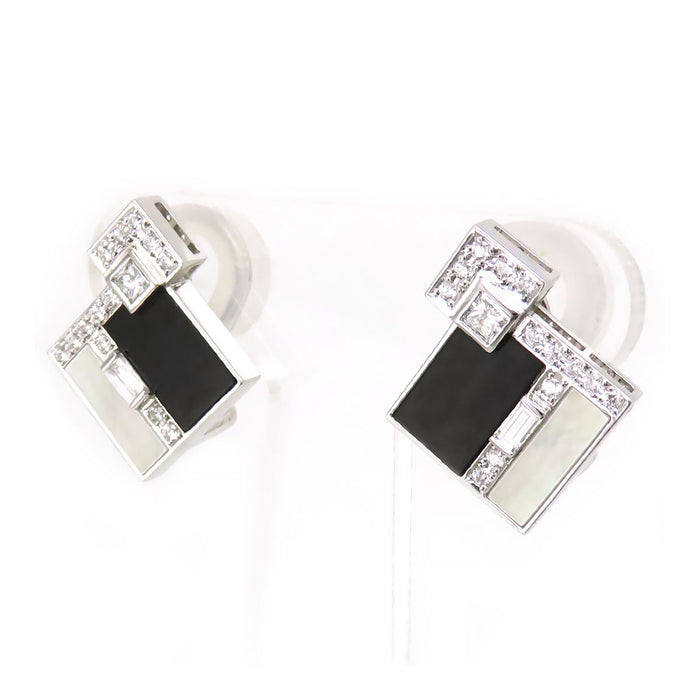 MIKIMOTO 
シェル オニキス イヤリング