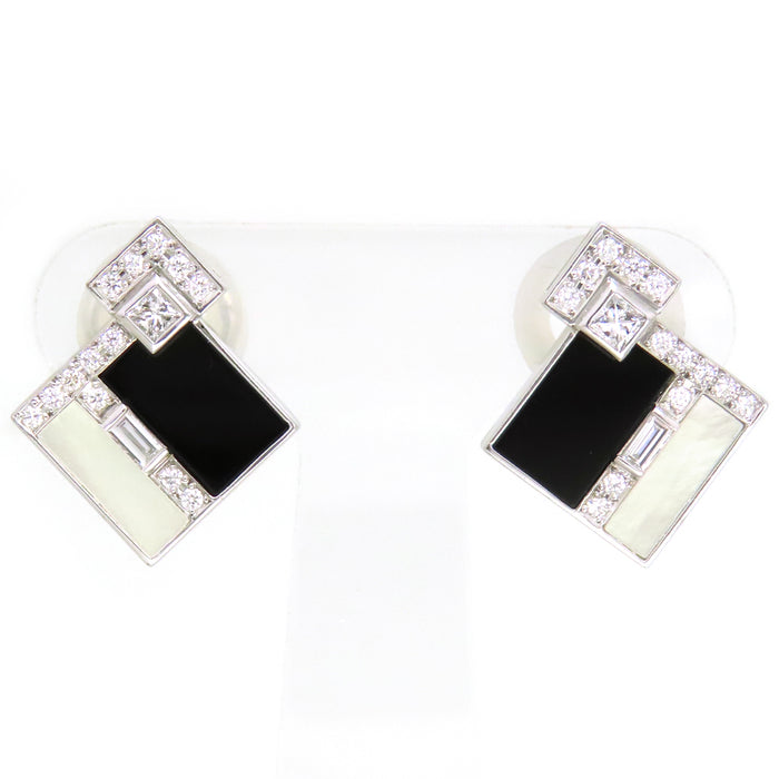 MIKIMOTO 
シェル オニキス イヤリング