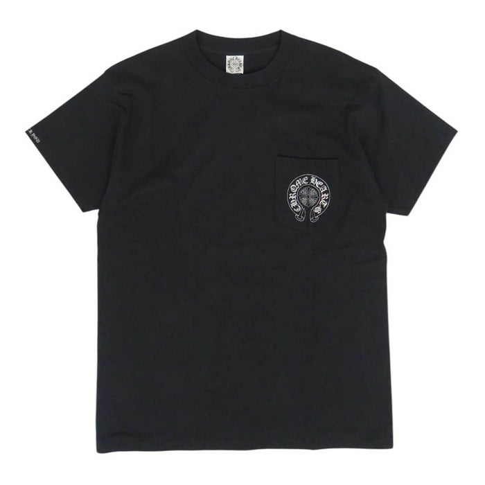 CHROME HEARTS 
OLD CEMETERY CROSS TEE Vintage Horseshoe Cotton 
Cemetery Cross Back Print T-shirt