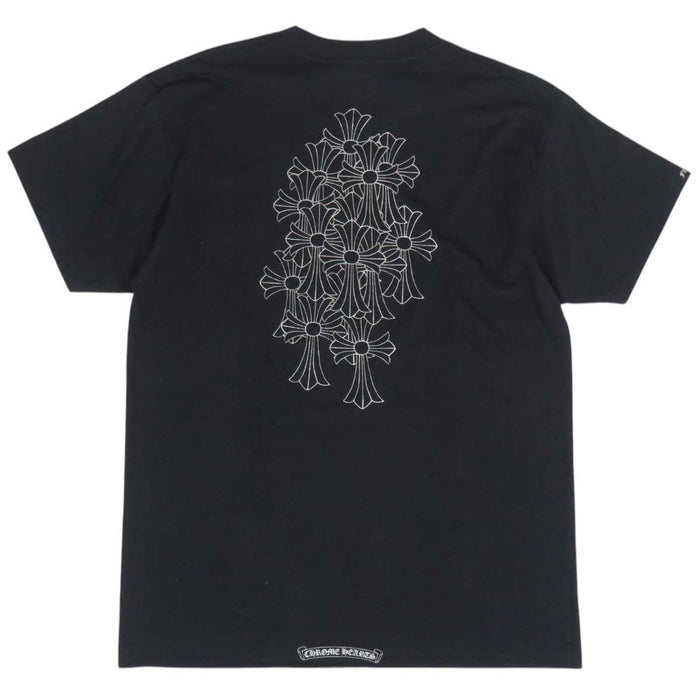 CHROME HEARTS 
OLD CEMETERY CROSS TEE Vintage Horseshoe Cotton 
Cemetery Cross Back Print T-shirt