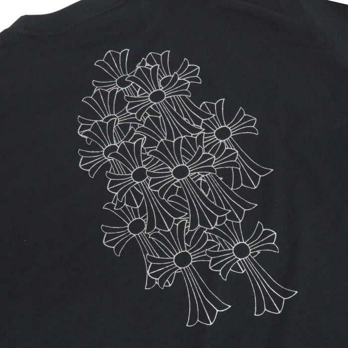 CHROME HEARTS 
OLD CEMETERY CROSS TEE Vintage Horseshoe Cotton 
Cemetery Cross Back Print T-shirt