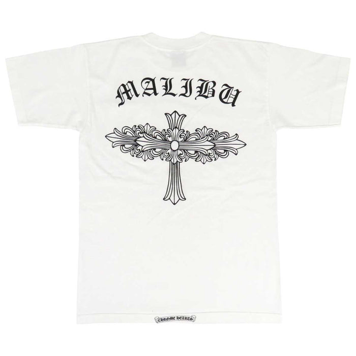 CHROME HEARTS 
CH Malibu limitato collo logo ferro di cavallo cotone vintage 
Croce del cimitero MALIBU stampa posteriore T-shirt