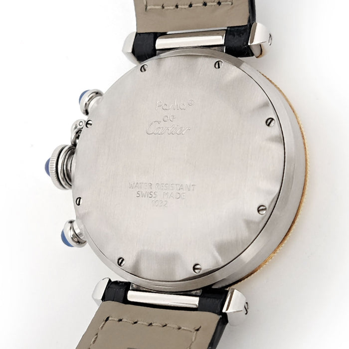 CARTIER 
Pasha 38mm Chronograph 
With box and warranty card