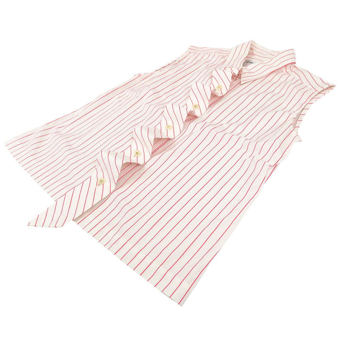 CHANEL 
COCO CC ココボタン ロゴ コットン 
ココマーク ストライプ ボウタイ ノースリーブシャツ