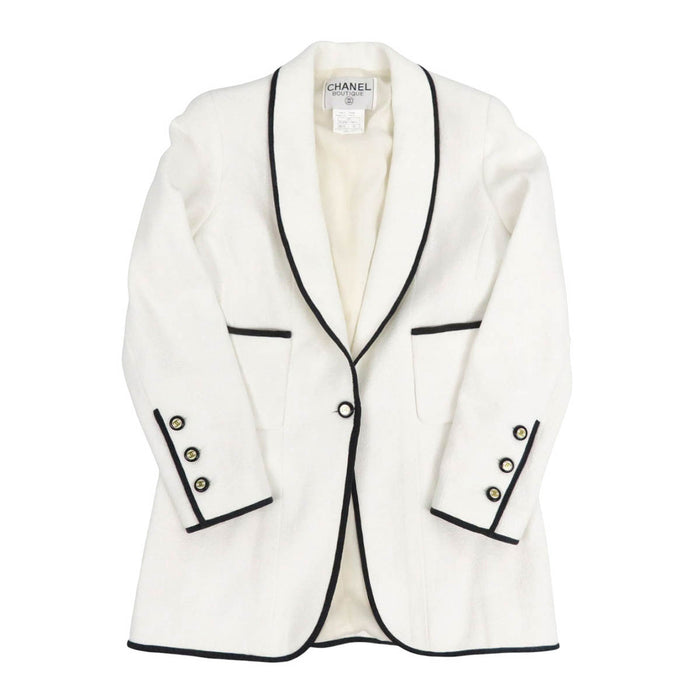 CHANEL 
P95 COCO CC ココボタン ヴィンテージ コットン 
ココマーク トリム ジャケット