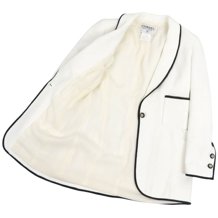 CHANEL 
P95 COCO CC ココボタン ヴィンテージ コットン 
ココマーク トリム ジャケット