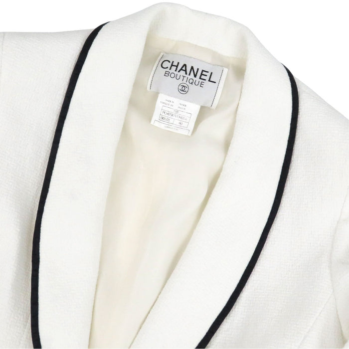 CHANEL 
P95 COCO CC ココボタン ヴィンテージ コットン 
ココマーク トリム ジャケット