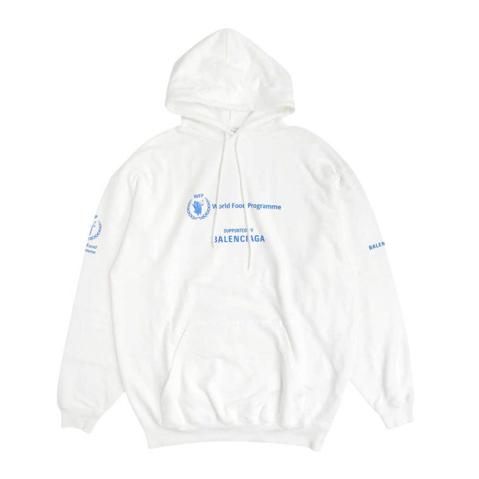 BALENCIAGA 
WFP スウェット コットン 裏起毛 2022年製 
The World Food Programme コラボ ロゴ フーディ