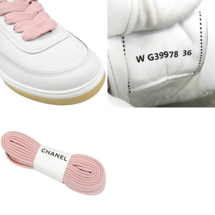 CHANEL 
ロゴ COCO CC スポーツシューズ 
ココマーク レースアップ レザー スニーカー
