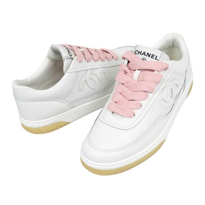 CHANEL 
ロゴ COCO CC スポーツシューズ 
ココマーク レースアップ レザー スニーカー
