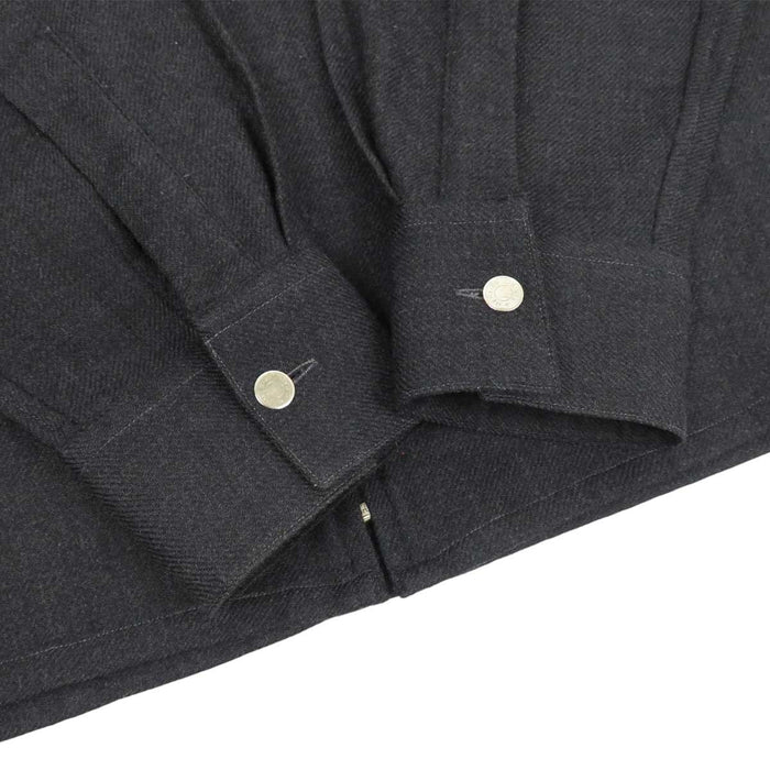 HERMES 
ジップアップ 
ウール ロングスリーブ シャツ