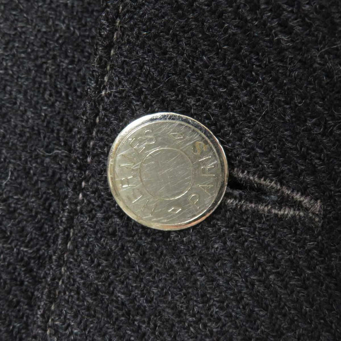 HERMES 
ジップアップ 
ウール ロングスリーブ シャツ