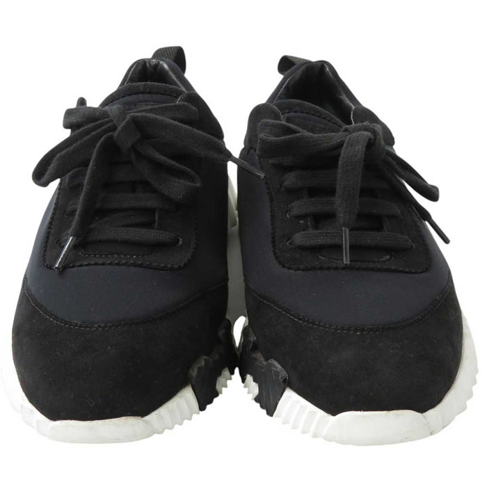 HERMES 
H アッシュ ロゴ スポーツ ベロア レースアップ 
バウンシング スニーカー