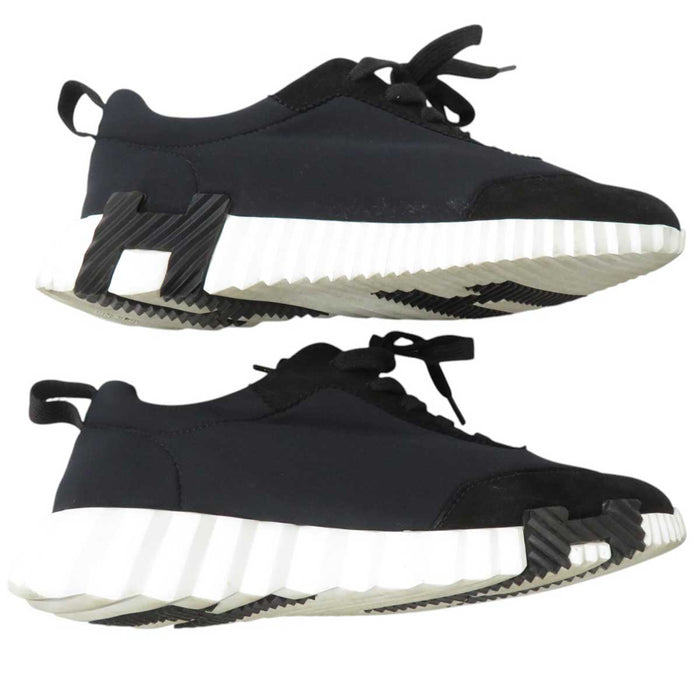 HERMES 
H アッシュ ロゴ スポーツ ベロア レースアップ 
バウンシング スニーカー