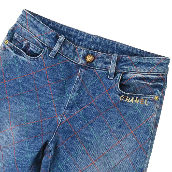 CHANEL
COCO CC Hem Zip Cotton
Coco Mark Matelassé Stitch Denim Pants