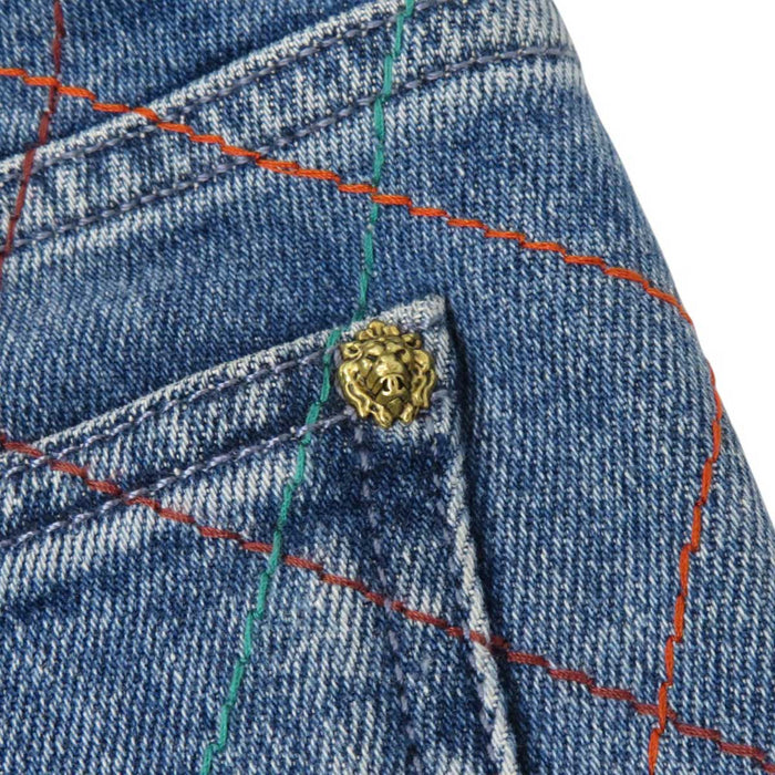 CHANEL
COCO CC Hem Zip Cotton
Coco Mark Matelassé Stitch Denim Pants