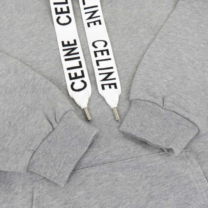 CELINE 
コットン スウェット 
ロゴ ドローコード フーディ
