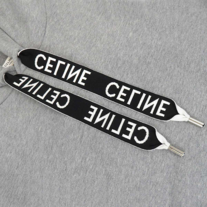 CELINE 
コットン スウェット 
ロゴ ドローコード フーディ