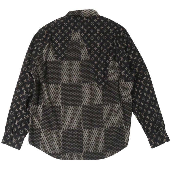 LOUIS VUITTON 
NIGO all-over pattern cotton 
Monogram Wave Giant Damier flannel shirt