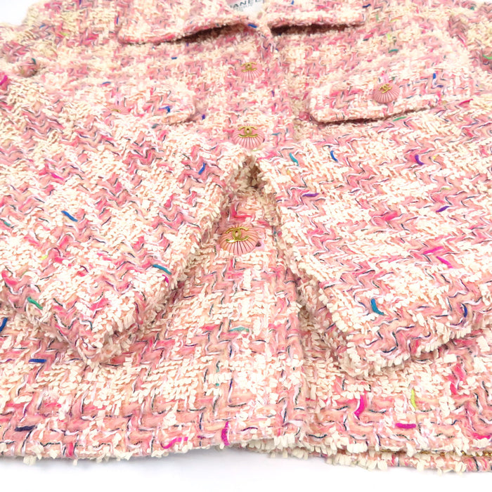 CHANEL 93C Vintage COCO CC Coco Button Coco Mark Houndstooth Tweed Jacket