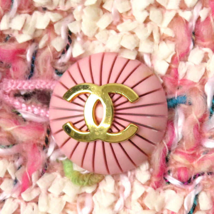 CHANEL 93C Vintage COCO CC Coco Button Coco Mark Houndstooth Tweed Jacket