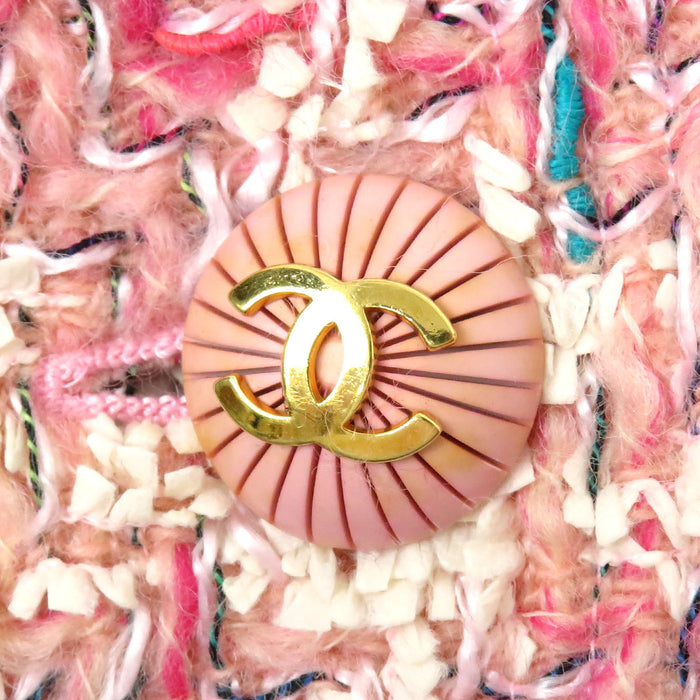 CHANEL 93C Vintage COCO CC Coco Button Coco Mark Houndstooth Tweed Jacket