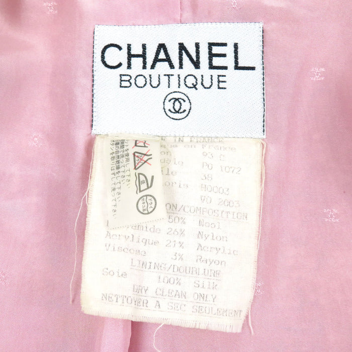CHANEL 93C Vintage COCO CC Coco Button Coco Mark Houndstooth Tweed Jacket