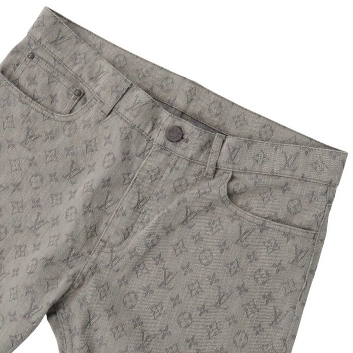 LOUIS VUITTON 
LV 総柄 コットン 
モノグラム ストレート デニムパンツ