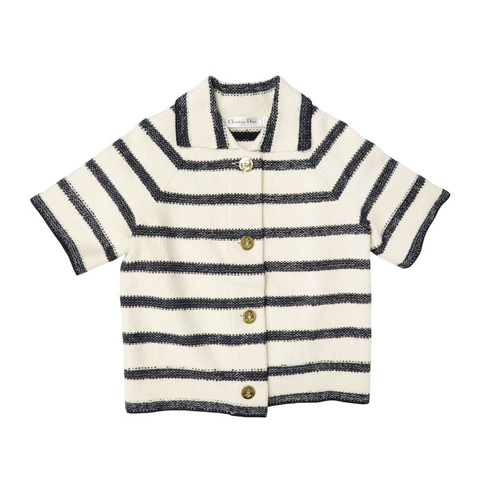 Dior 
コットン ウール 半袖 
ロゴ ボーダー ショートスリーブ ジャケット