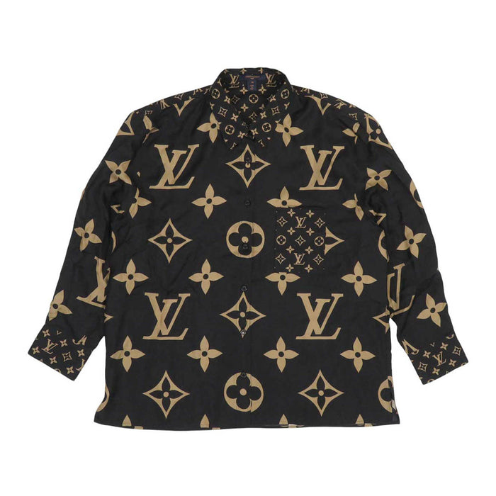 LOUIS VUITTON 
LV logo motif intégral RW212W FM3 FLBL38 
chemise en soie monogramme