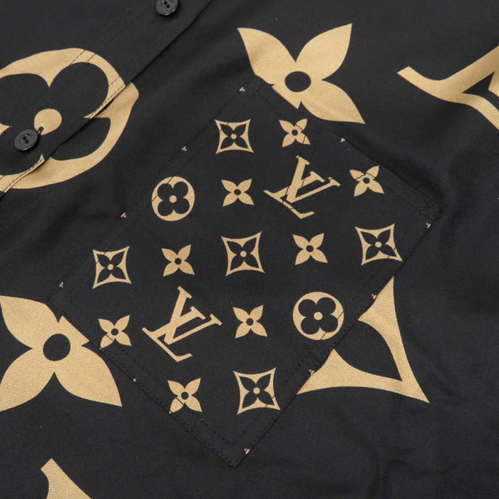 LOUIS VUITTON 
LV ロゴ 総柄 RW212W FM3 FLBL38 
モノグラム シルク シャツ