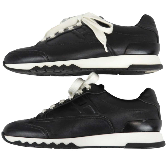 HERMES 
ロゴ H アッシュ レザー 
トレイル スニーカー