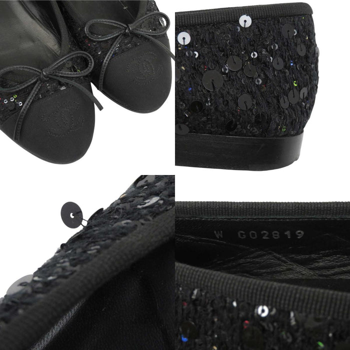 CHANEL
Logo COCO CC Round Toe
Coco Mark Ribbon Sequin Ballet Shoes