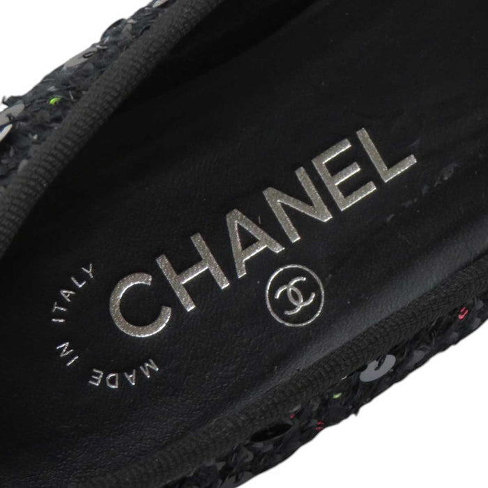 CHANEL
Logo COCO CC Round Toe
Coco Mark Ribbon Sequin Ballet Shoes