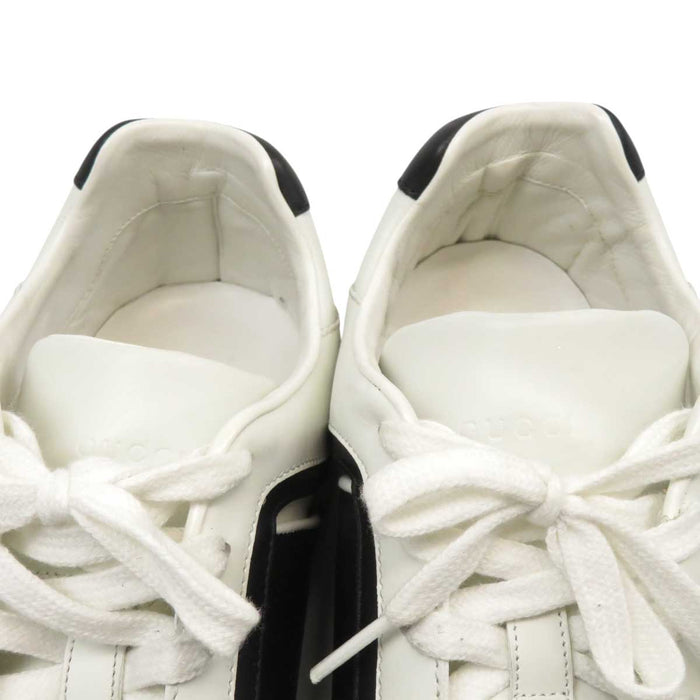 GUCCI 
Logo GG Bicolor Lace-Up 
Interlocking G Low-Cut Leather Sneakers
