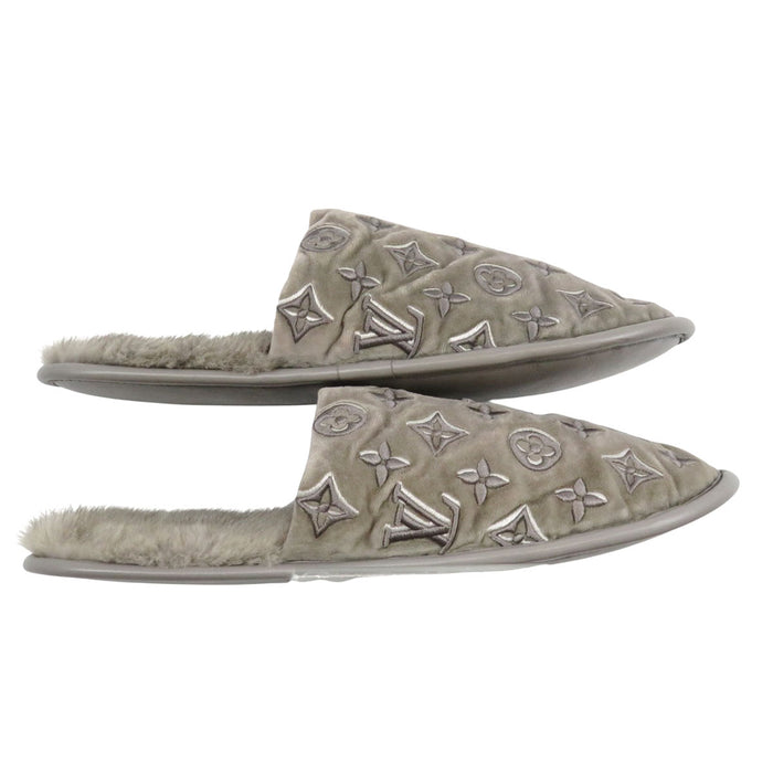 LOUIS VUITTON 
LV スリッパ ベロア ファー 
スイートライン ミュール ルームシューズ 
モノグラム