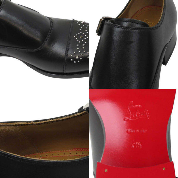 Christian Louboutin 
シングルストラップ メタルスタッズ 
モンクストラップ レザー スタッズ シューズ