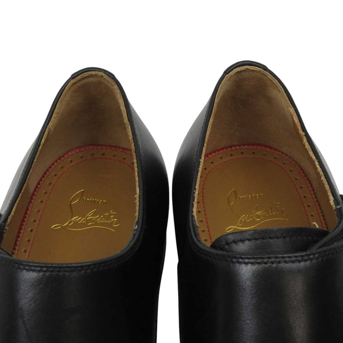 Christian Louboutin 
シングルストラップ メタルスタッズ 
モンクストラップ レザー スタッズ シューズ