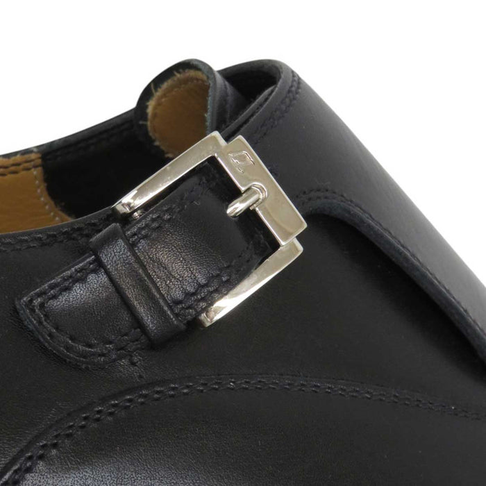 Christian Louboutin 
シングルストラップ メタルスタッズ 
モンクストラップ レザー スタッズ シューズ