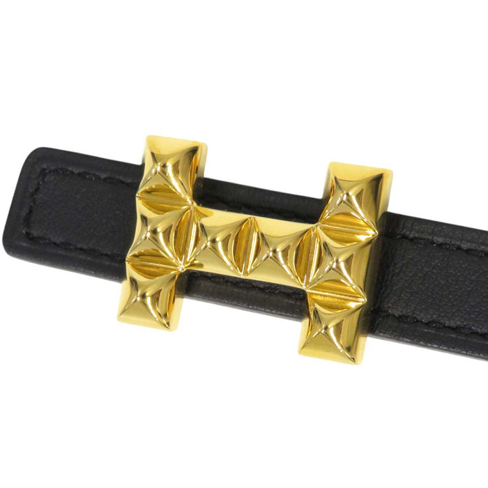 HERMES 
U刻印 2022年製 ロゴ アッシュ ゴールドカラーメタル 
H メドール バックル リバーシブル ベルト 13MM