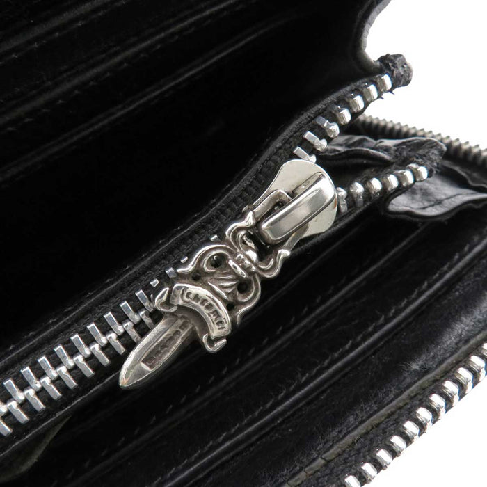 CHROME HEARTS 
CH Etichetta Scroll Pugnale Zip Pelle 
REC F ZIP #2 Portafoglio Trapuntato Croce Cimitero